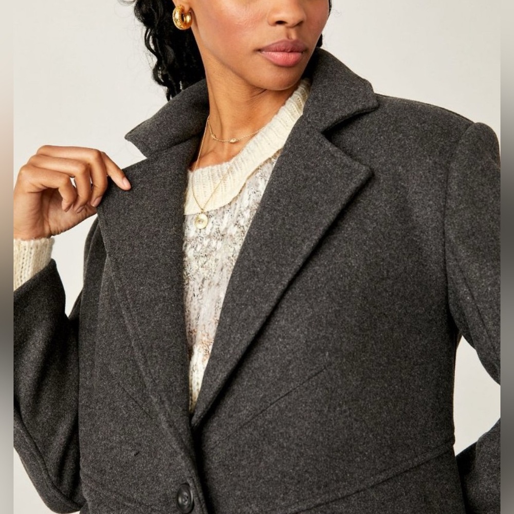 Free People Dark Gray Trench Coat